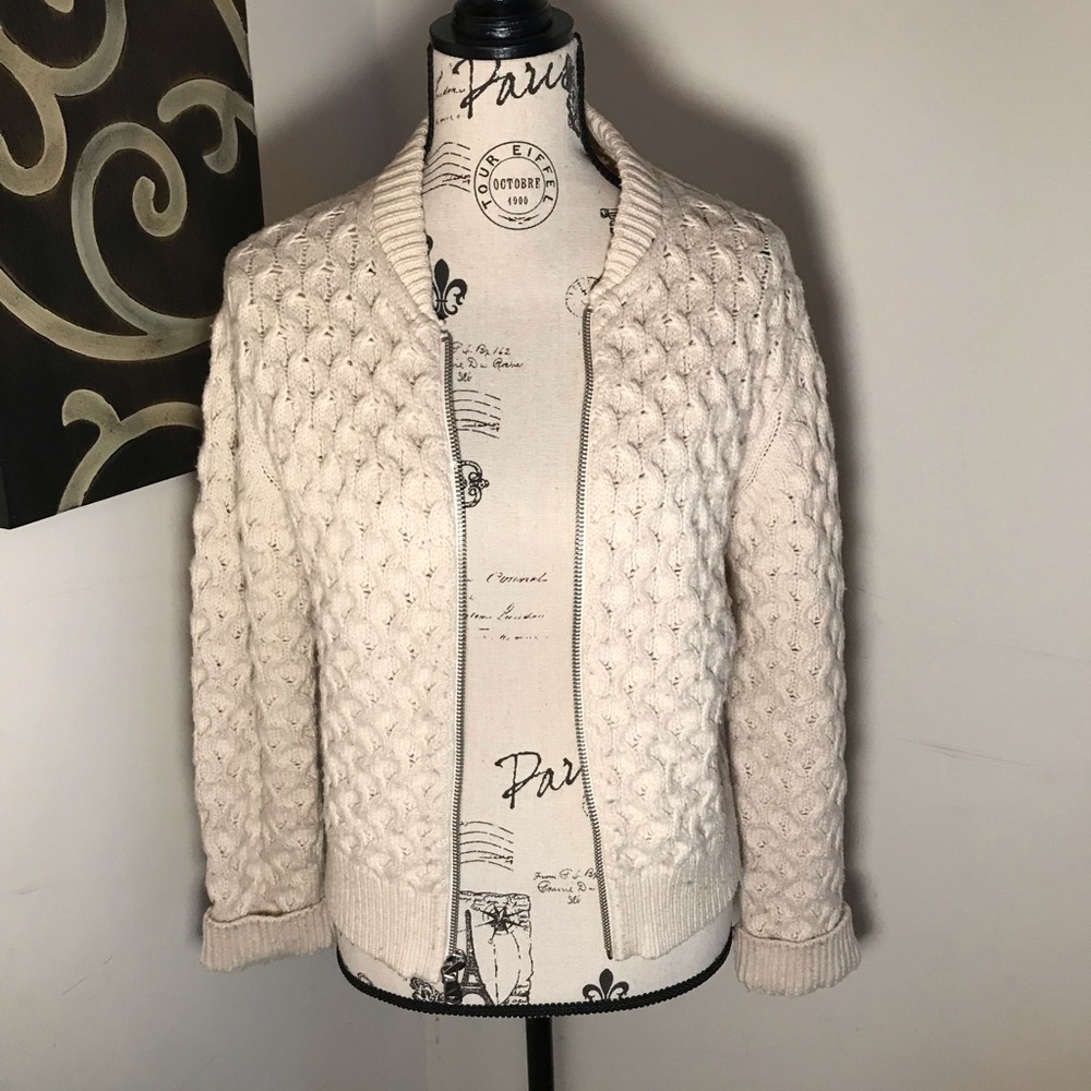 Gap cable knit bomber sweater
